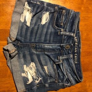 Women’s AE High-Wasted Denim Ripped Jean Shorts